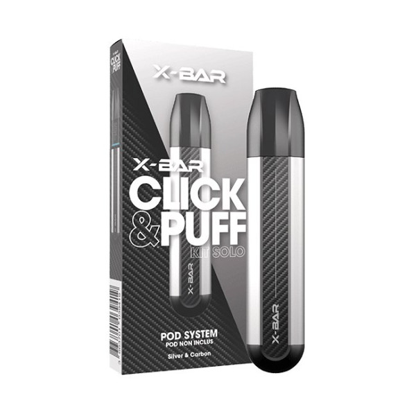 Batterie Click & Puff de X-bar couleur argent et carbone