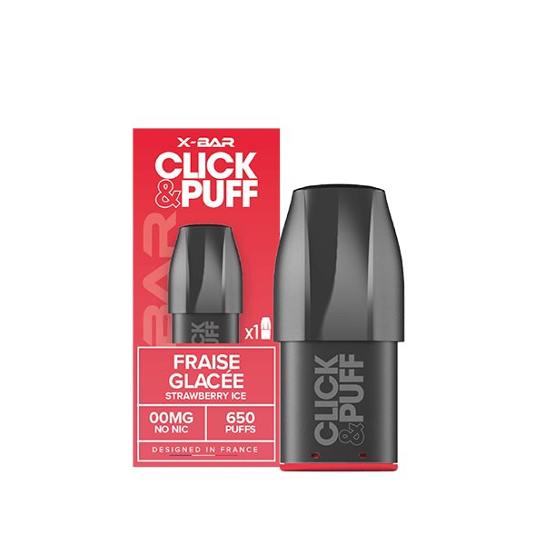Cartouche Fraise Glacée - Click&Puff de X-Bar