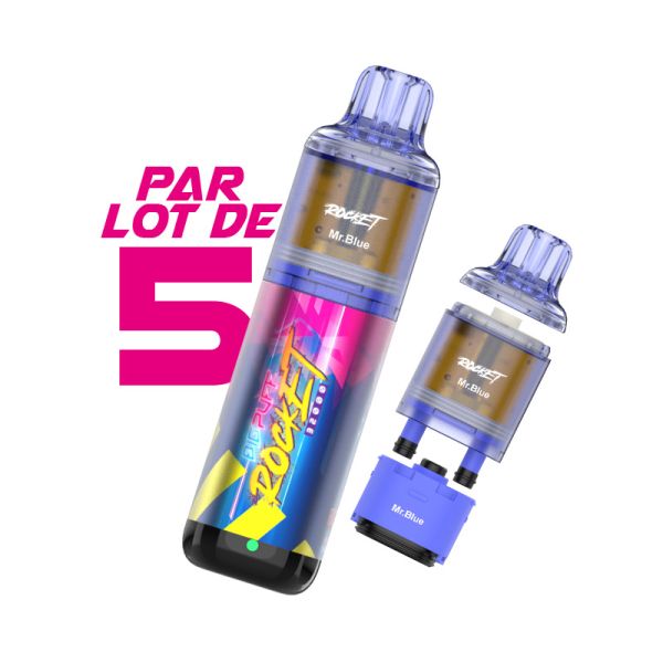 Pack de 5 Big Puff Rocket Goût Mr Blue